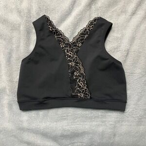 Cacique Black Lace Trim Bralette Bralette Size 14 16 Plus Size Loungewear